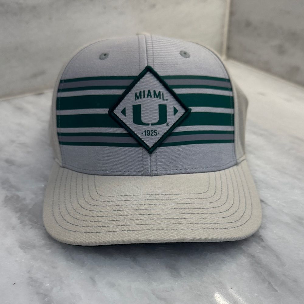 CAPTIVATING HEADWARE Green Gray University of Miami Hurricanes Cap Baseball Hat
